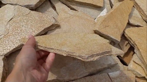 Плитняк златолит жёлтый для цоколя купить в Верхней Туре